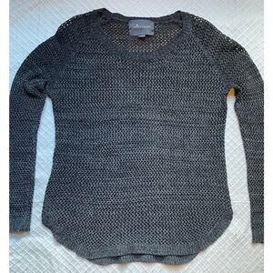 Paper Crane Anthropologie Women's Med Sweater Long Sleeve Open Knit Crochet Look